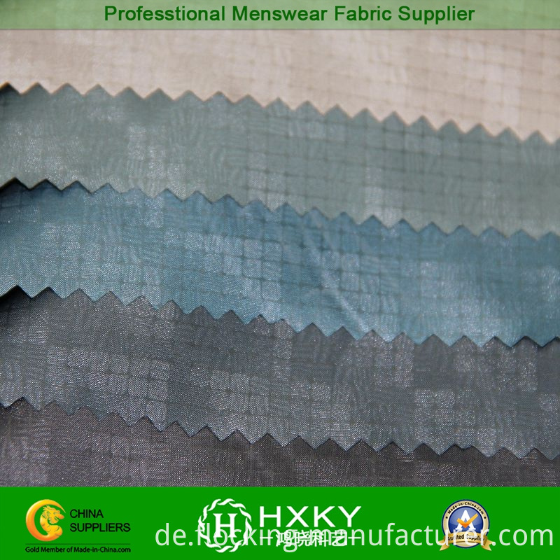 Gradient Checks Embossed Polyester Taffeta Fabric for Men's Jacket